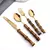 Conjunto de talheres dourados ajoyus, 16/24 peças, espelho de cozinha, talheres - DOMU DECOR