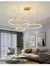 Lustre moderno e minimalista com led, iluminação para casa, anéis escovados, - DOMU DECOR