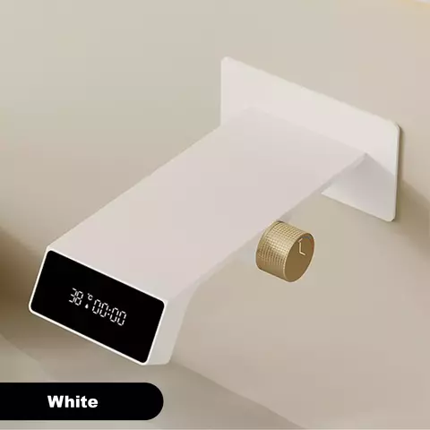 Luxo gungrey latão led display digital torneira do banheiro. minimalismo fixado