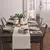 Corredores de mesa de linho bege moderno abstrato onda listra cômoda cachecol d - DOMU DECOR