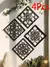 4 peças preto de madeira oco decoração da parede esculpir projetos boho decor - comprar online