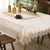 Toalha de mesa bordada de renda batilo, branca, floral, retangular, à prova d&# - comprar online