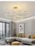 Lustre moderno e minimalista com led, iluminação para casa, anéis escovados, - loja online