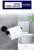 Montagem na parede suporte de papel toalha higiênico adesivo preto prata cozinh - DOMU DECOR