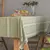 Imagem do Toalha de mesa listrada de linho de algodão com borla, resistente a manchas, à