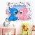 Miniso cartoon lilo&amp; stitch adesivos de parede para quarto. - loja online
