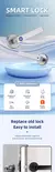 XSDTS-Smart Door Lock Handle com Fingerprint Key Card, Digital Door Lock, Teclad - loja online