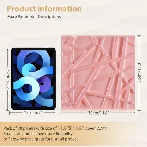 Painel de parede texturizado 3D KUUJOJOJO para decoração de parede interna, ad