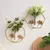 1pc moderno vaso de parede metal ginkgo folha parede suspenso vaso de flores hid