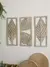 Decoração de parede com 3 peças de arte em madeira, placa de folha boho, deco na internet