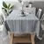 Toalha de mesa listrada de linho de algodão com borla, resistente a manchas, à - DOMU DECOR