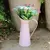 Vintage gasto chique creme flor vaso, jarro jarro, pote de café de metal forma - DOMU DECOR