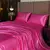 Lençóis de cetim, conjunto de lençóis queen size, 4 peças de conjunto de ca