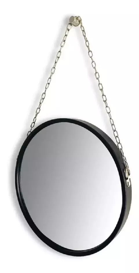 Espelho Adnet com Alça de Metal 23cm para Decoração Parede