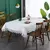 Toalha de mesa bordada de renda batilo, branca, floral, retangular, à prova d&# na internet