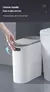 Lixeira de plástico fina com tampa, fácil pressão, design de economia de espa - DOMU DECOR