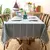 Toalha de mesa listrada de linho de algodão com borla, resistente a manchas, à - comprar online