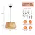 Lanterna de bambu 30cm luminária vime natural vime e27 led lustres tecidos à m - DOMU DECOR