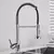 Torneira de cozinha Matte Black Pull Down, Bocal de modos duplos Misturador de água quente e fria Crane Tap, Brass Spring, Torneiras de pia de cozinha - loja online