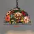 Retro estilo tiffany lustre de vidro colorido mediterrâneo luz pingente para ba
