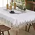 Toalha de mesa bordada de renda batilo, branca, floral, retangular, à prova d&# - DOMU DECOR