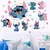 Miniso cartoon lilo&amp; stitch adesivos de parede para quarto. - DOMU DECOR