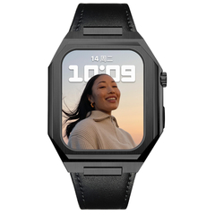 PULSEIRA CASE LEATHER 45MM, BLACK STRAP BLACK CASE