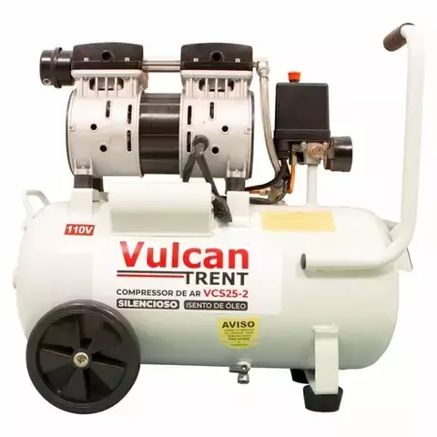 COMPRESSOR DE AR SILENCIOSO 24 LITROS 1,5 HP 8 BAR VULCAN