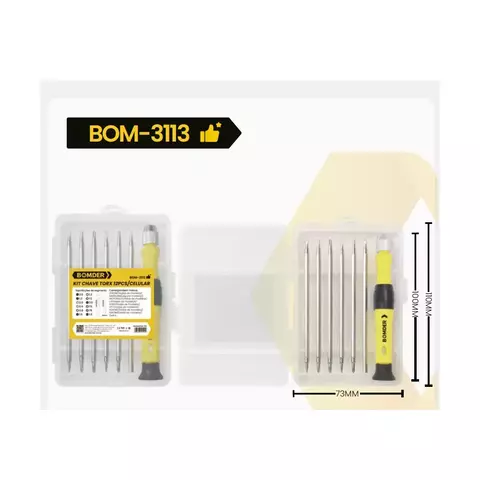 KIT CHAVE TORX 12PÇS - BOM 3113