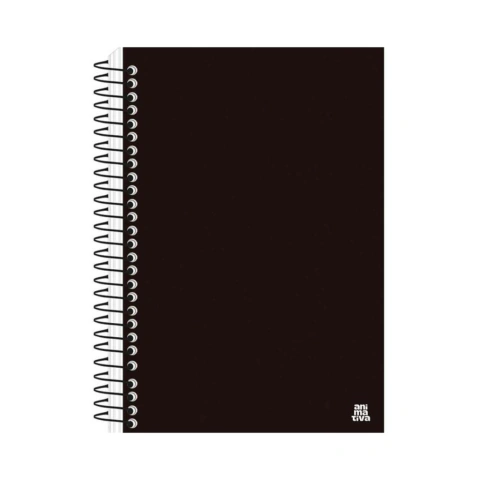 Caderno Espiral 1/4 Capa Dura Black 140 fls. - Animativa