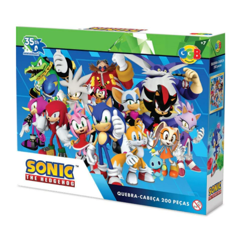 Quebra-Cabeca Cartonado Sonic 200 Pecas - Ggb Plast