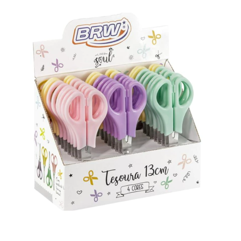 Tesoura Escolar 13cm Pastel - BRW