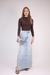 Saia jeans longa lavagem clara