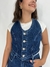 Colete denim azul clássico - comprar online