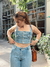 Top cropped denim - comprar online
