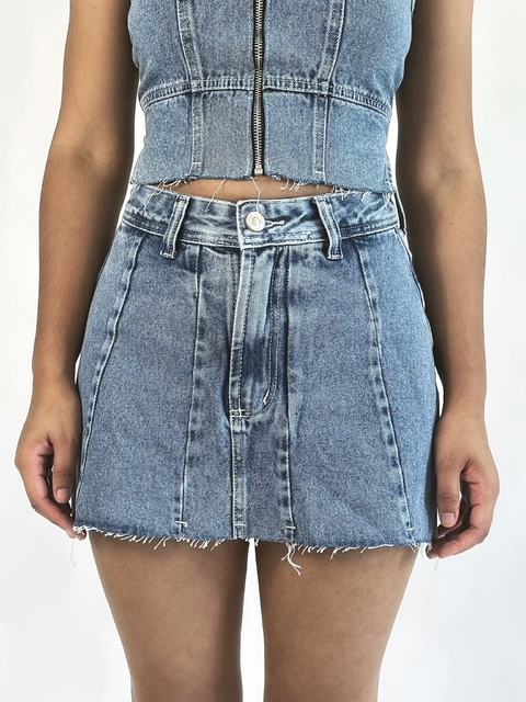 Short saia jeans