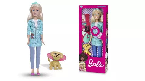 BONECA BARBIE VETERINARIA - COM 12 FRASES