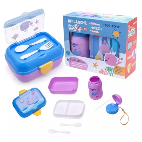 KIT LANCHE LEOELEO FUNDO MAR 97830 04PCS