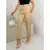 Calça Feminina Sarja Cintura Alta Linho Elastano Bolso - comprar online