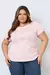 T-shirt Plus Size - Paz, Respeito, [...] (Rosa bebê)