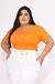 T-shirt Plus Size - Que todo mal vire amor (Laranja)