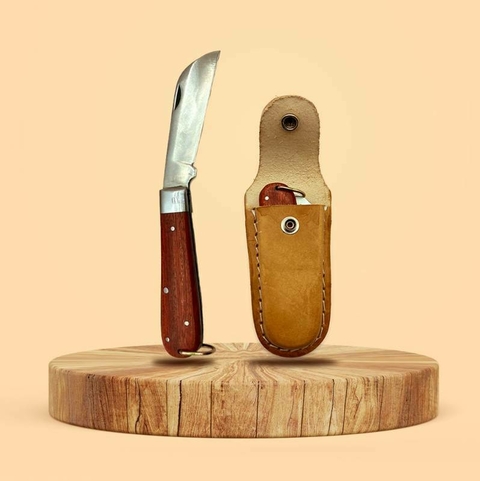 Canivete com Bainha e cabo de madeira - 50 unidades