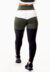 Calça Legging Fitness Academia Preta com Verde Militar e Branco Cintura Alta Levanta Bumbum | REF: SV30 - comprar online