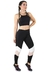 Academia Cropped Preto + Calça Fitness Preto Com Faixas Rosê e Branco Conjunto Fitness | REF: LX061 - comprar online