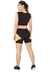 Cropped Regata Com Faixa + Short Preto Com Amarelo Conjunto Fitness | REF: LX044 - Lótus Deluxe