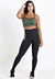 Calça Legging Preta com Verde Militar e Cropped Alcinha Conjunto Fitness | REF: CSV10 - Lótus Deluxe