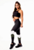 Feminino Calça Legging Preta com Verde Militar e Branco Cintura Alta e Cropped Alcinha Academia Conjunto Fitness | REF: CSV5 na internet