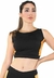 Cropped Fitness Preto Detalhe Amarelo Top | REF: CC17 na internet