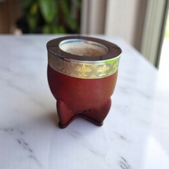MATE IMPERIAL CALABAZA CUERO LISO BORDO en internet