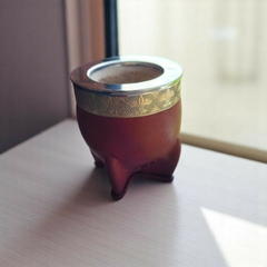 MATE IMPERIAL CALABAZA CUERO LISO BORDO - comprar online